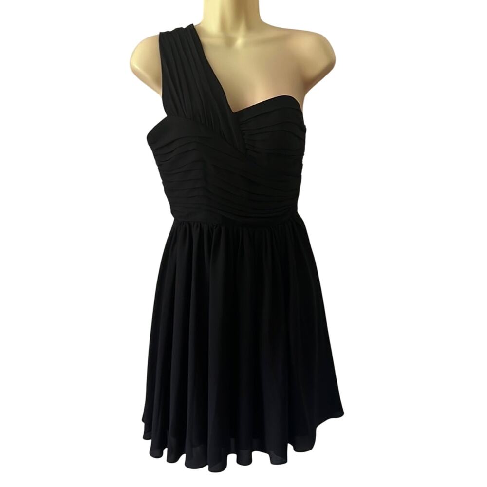 Express Size 2 Black One Shoulder Mini Dress Grecian Semi Formal Party Holiday